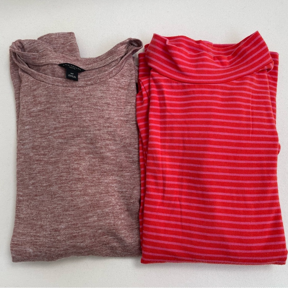 Ann Taylor - pair of long sleeves tops (medium/ medium petite)
